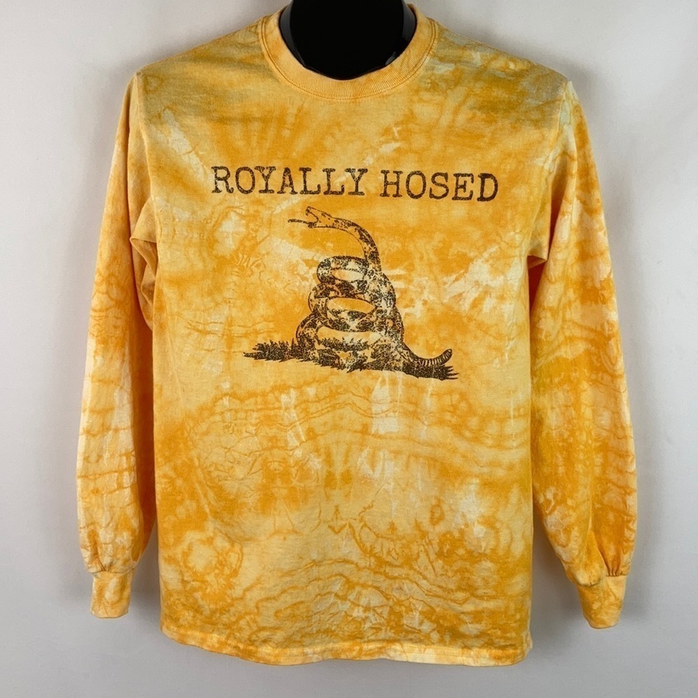“ROYALLY Hosed” Reverse Tie Dye Long Sleeve Tee S